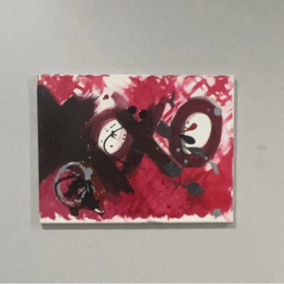 New Handmade Abstract XOXO Painting on Canvas 16 x 12 - Picture 4 of 8